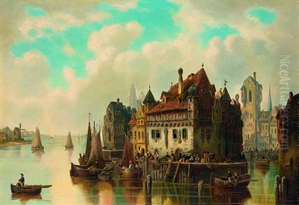 Ansicht Von Rotterdam Oil Painting by Ludwig Hermann