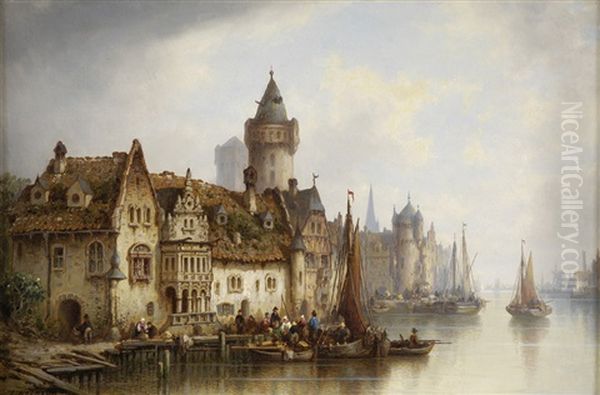 Ansicht Von Gent Oil Painting by Ludwig Hermann