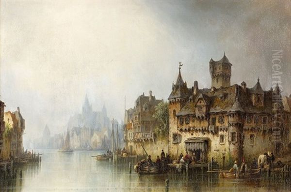 Motiv Aus Den Haag Oil Painting by Ludwig Hermann