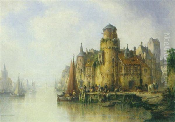 Motiv Aus Delft Oil Painting by Ludwig Hermann