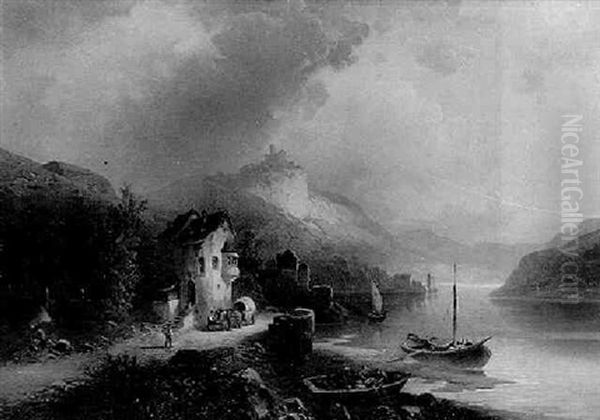 Romantische Mosellandschaft Bei Cochem by Ludwig Hermann