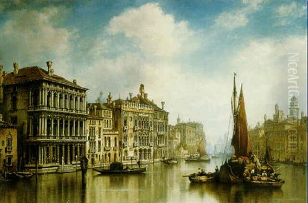 Kanal I Venedig Oil Painting by Ludwig Hermann