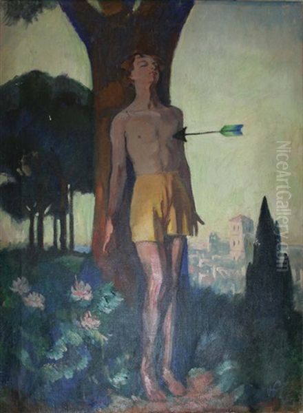 Saint Sebastien Oil Painting by Rene-Georges Hermann-Paul