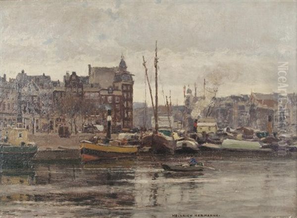 In Amsterdam Oil Painting by Heinrich Hermanns