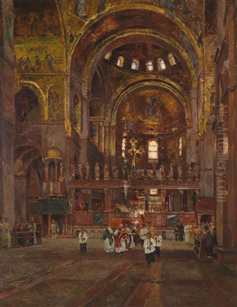 Messfeier In Venedig, San Marco by Heinrich Hermanns