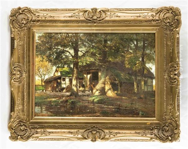 Humlingshof In Holstein Oil Painting by Heinrich Hermanns