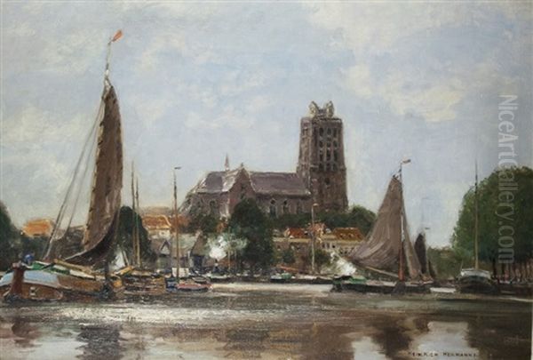 Dordrecht Oil Painting by Heinrich Hermanns