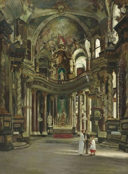 Hofkapelle In Wurzburg Oil Painting by Heinrich Hermanns