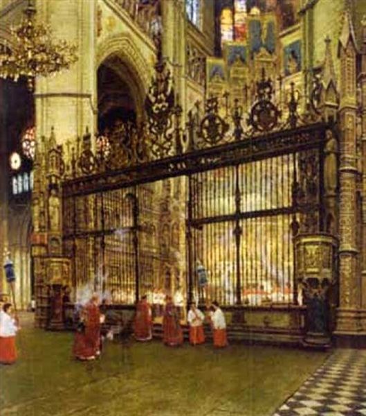 The High Altar, Toledo Cathedral Oil Painting by Heinrich Hermanns