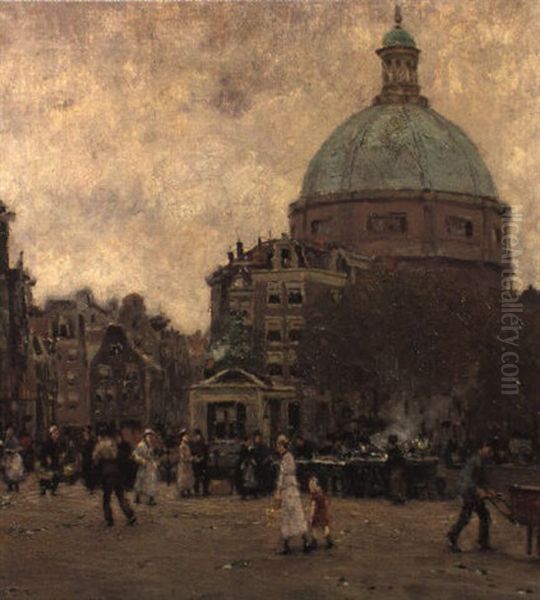 Ansicht Aus Dusseldorf Oil Painting by Heinrich Hermanns