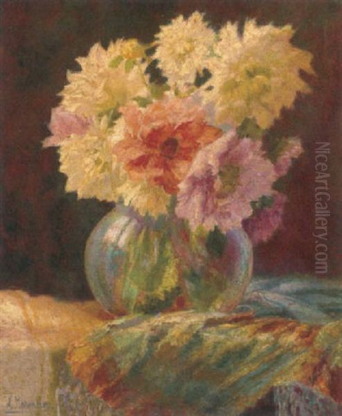 Nature Morte Aux Fleurs Oil Painting by Charles Hermans