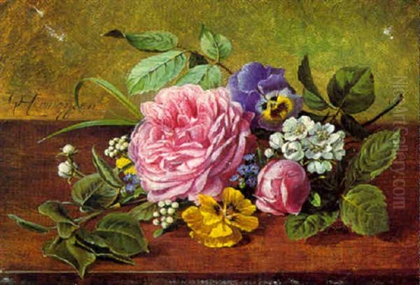 Blomster Pa En Karm Oil Painting by Olaf August Hermansen