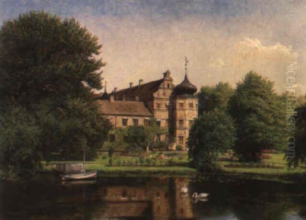 Gardens Of Brahe-trolleborg Oil Painting by Olaf August Hermansen