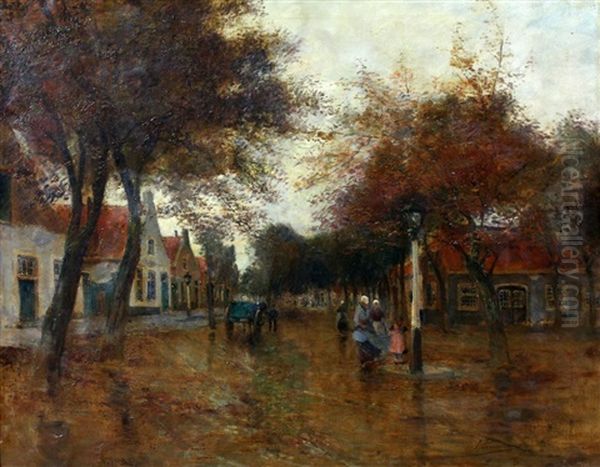 Village Hollandais Oil Painting by Paul Hermanus