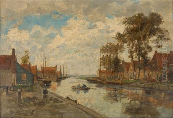 Bord De Canal Anime Oil Painting by Paul Hermanus