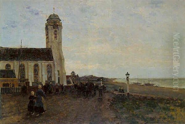 Vue De La Cote Hollandaise Oil Painting by Paul Hermanus