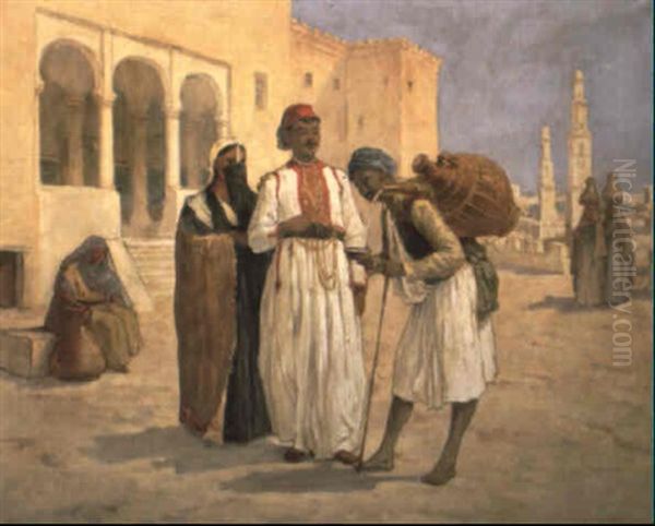 Aux Abords De La Grande Mosquee Oil Painting by Paul Hermanus