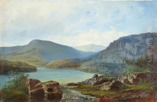 Bergslandskap Oil Painting by Olof Hermelin