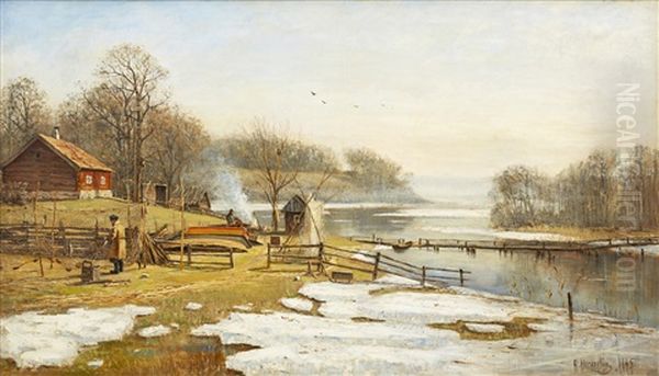 Lac Melar Oil Painting by Olof Hermelin