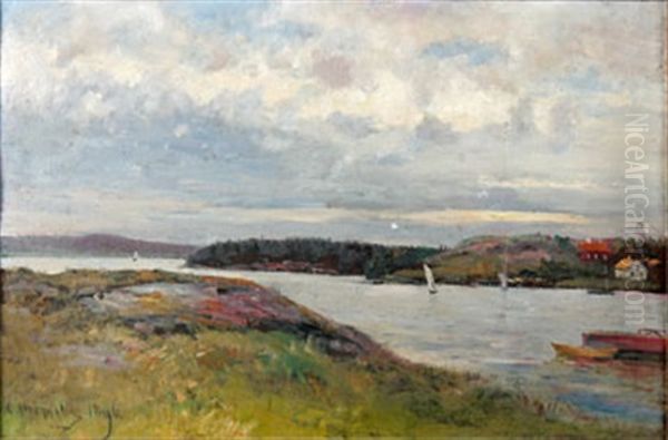 Skargardsvy Oil Painting by Olof Hermelin