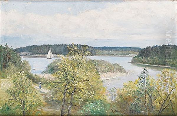 Strandpromenaden Oil Painting by Olof Hermelin