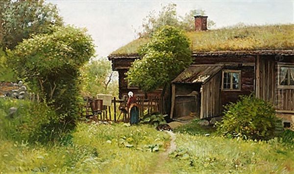 Gardstun Oil Painting by Olof Hermelin