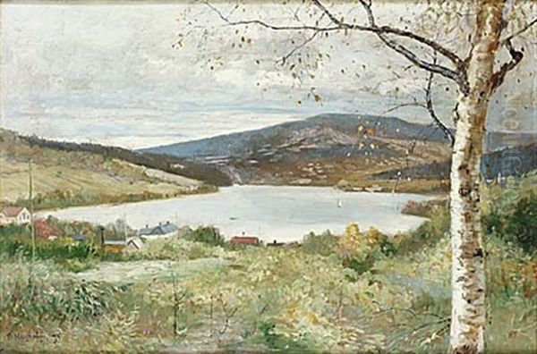 Norrlandskt Landskap Oil Painting by Olof Hermelin