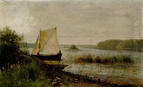 Nasbysjon I Sodermanland Oil Painting by Olof Hermelin