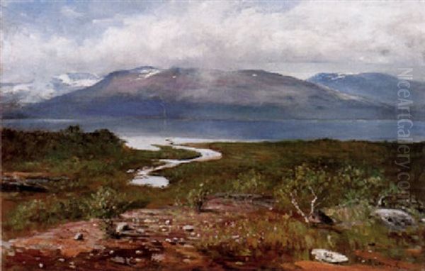 Tidig Var, Fjallandskap Oil Painting by Olof Hermelin