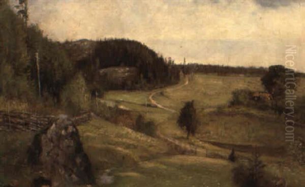 Vagen Till Vastermalma, Sormland Oil Painting by Olof Hermelin