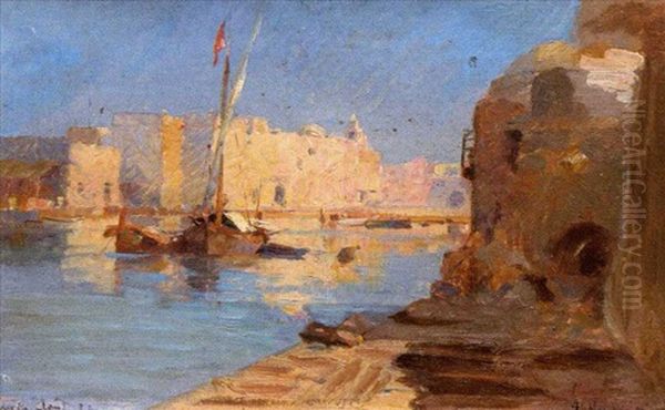 Le Port De Bizerte Oil Painting by Abraham Hermenjat