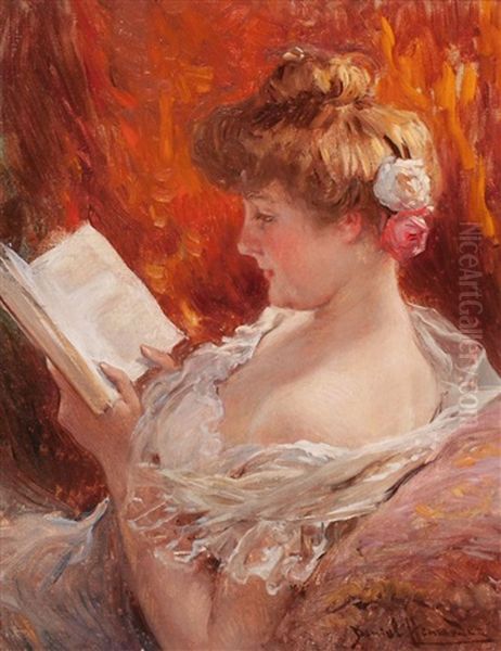 La Lecture Oil Painting by Daniel Hernandez Morillo