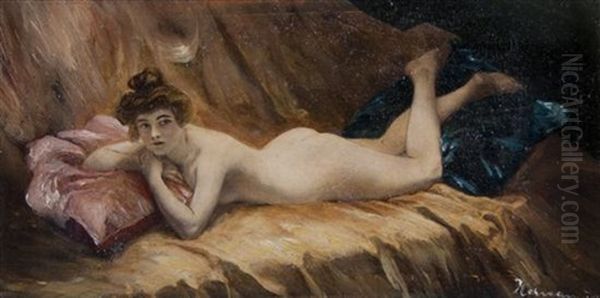 Reclining Nude Oil Painting by Daniel Hernandez Morillo