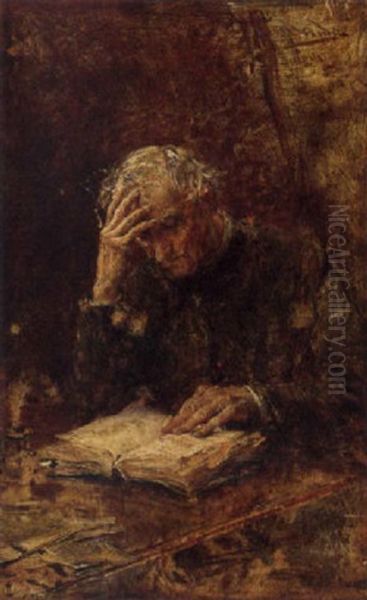 The Good Book Oil Painting by Daniel Hernandez Morillo