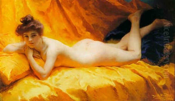 Reclining Nude Oil Painting by Daniel Hernandez Morillo