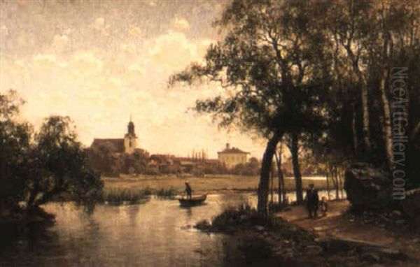 Strandpromenaden Oil Painting by Ferdinand Hernlund