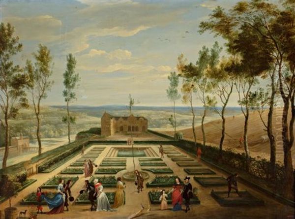 Vista De Un Jardin Oil Painting by Willem van Herp the Elder