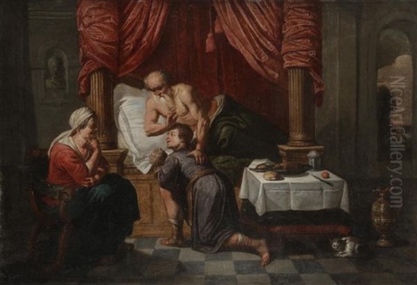 La Benediction De Jacob Oil Painting by Willem van Herp the Elder