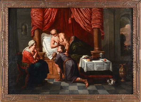 La Benediction De Jacob Oil Painting by Willem van Herp the Elder