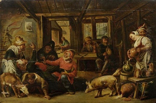 In Der Schenke Oil Painting by Willem van Herp the Elder