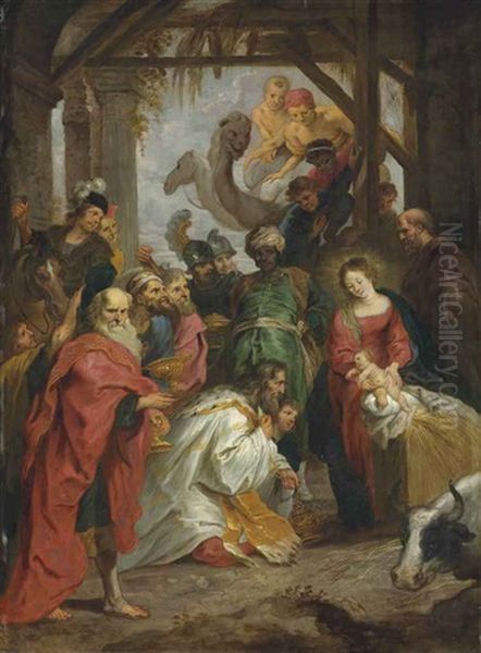 The Adoration Of The Magi Oil Painting by Willem van Herp the Elder