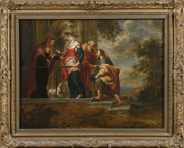 La Visitation Oil Painting by Willem van Herp the Elder