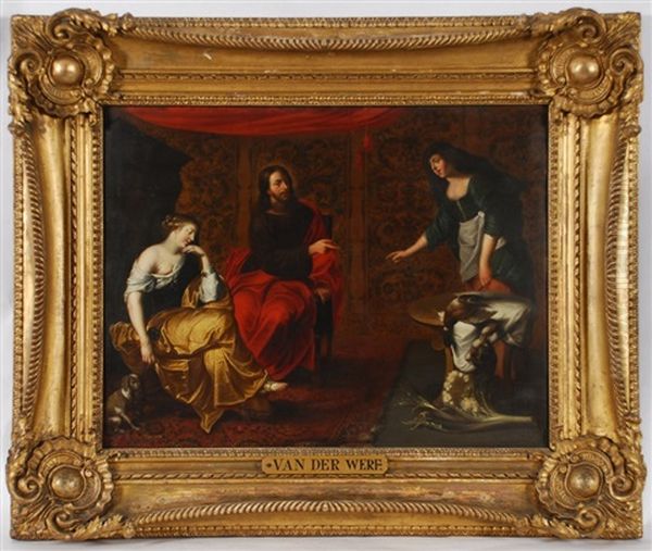 Le Christ Chez Marthe Et Marie Oil Painting by Willem van Herp the Elder