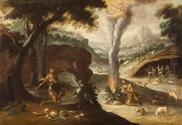 El Sacrificio De Cain Y Abel Oil Painting by Willem van Herp the Elder