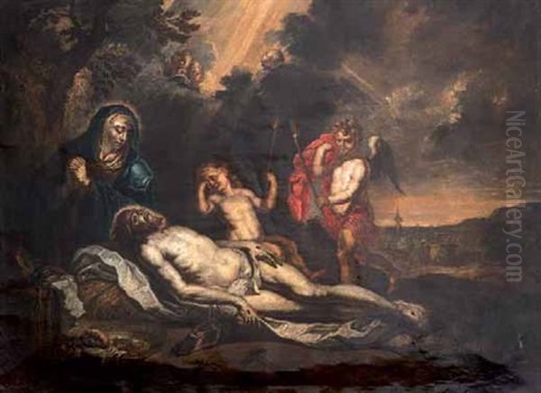 Llanto Sobre Cristo Muerto Oil Painting by Willem van Herp the Elder