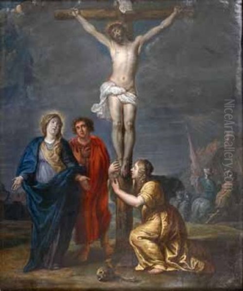 La Crucifixion Oil Painting by Willem van Herp the Elder