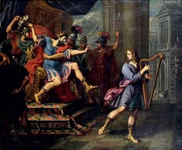 David Et Saul Oil Painting by Willem van Herp the Elder