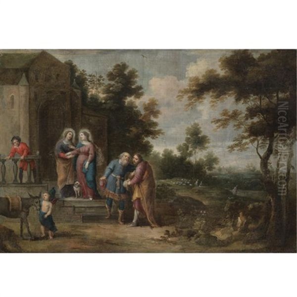 The Visitation Oil Painting by Willem van Herp the Elder