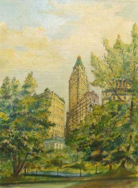 Central Park Oil Painting by Alfred R. Barber