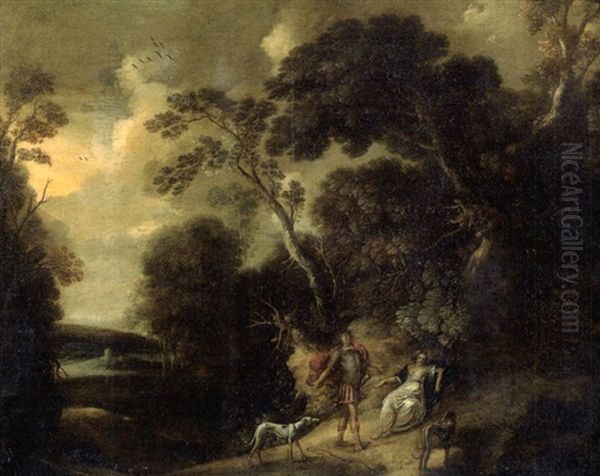 Grand Paysage Boise Avec Cephale Et Procris Oil Painting by Willem van Herp the Elder